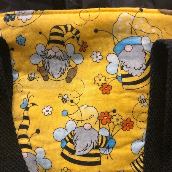 1 LEFT Host Pic! Bumblebee Gnome Canvas Tote Bag Small Yellow Black Handmade - Picture 4 of 10